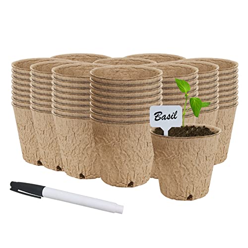 Algopix Similar Product 10 - Comfecto 100 Pcs Peat Pots Bulk 3 inch