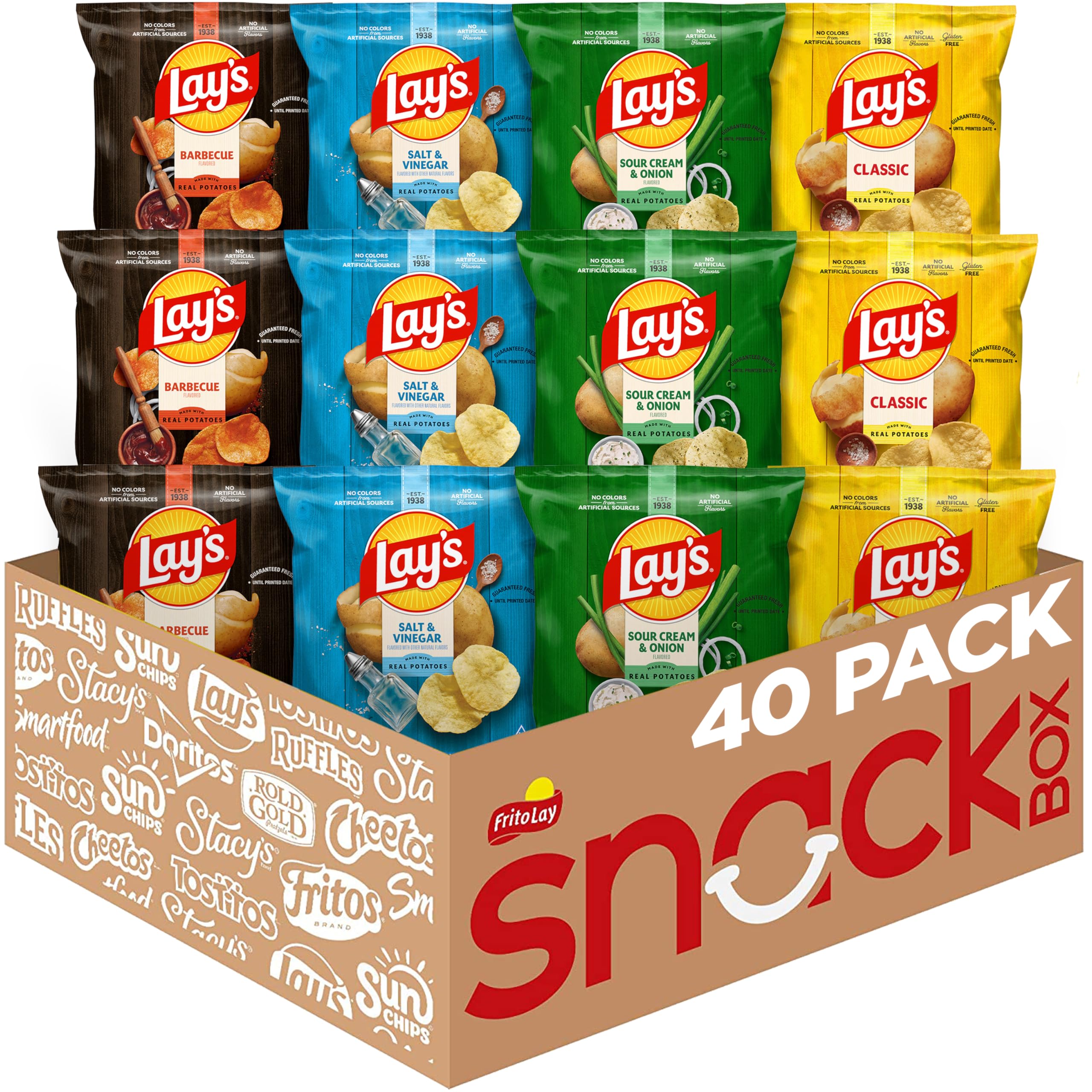 Algopix Similar Product 16 - Lays Potato Chips 4 Flavor Variety