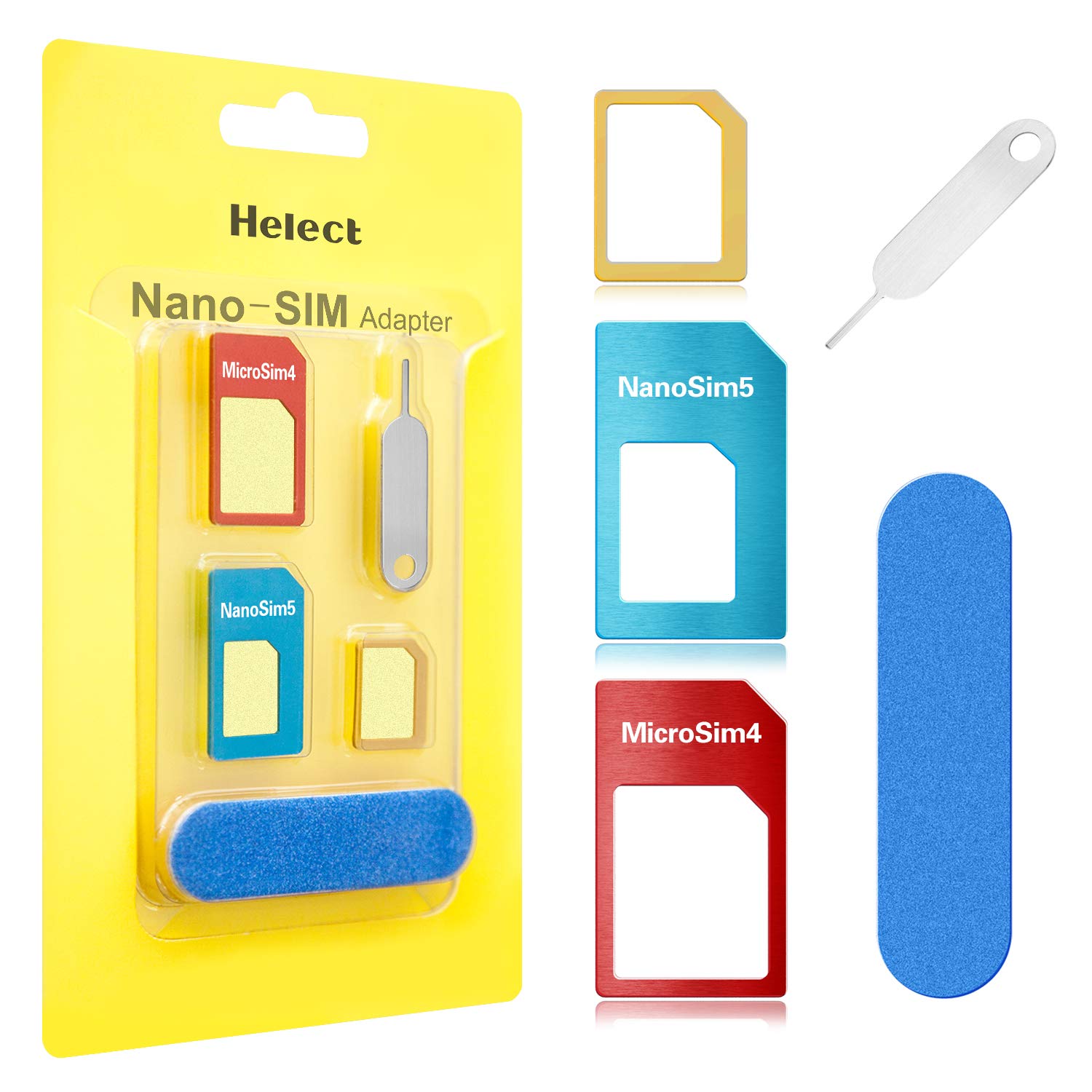 Algopix Similar Product 7 - SIM Card Adapter Helect 5in1 Nano 