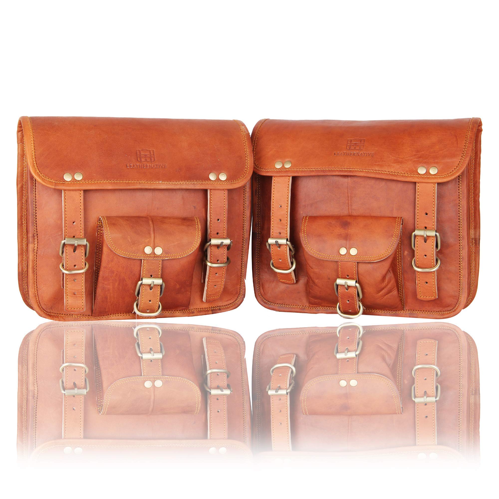 Algopix Similar Product 2 - 2 Side Brown Leather Pouch by Leather