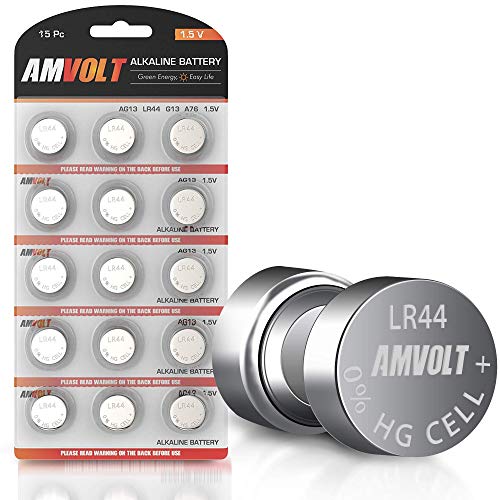 Algopix Similar Product 13 - AmVolt Pack of 15 LR44 Batteries AG13