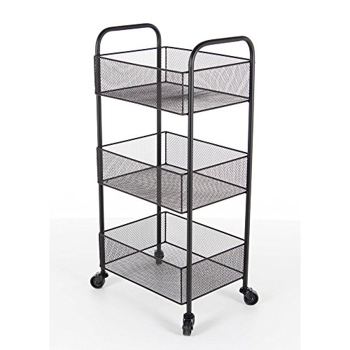 Algopix Similar Product 11 - Benzara Rolling Basket Cart in Black