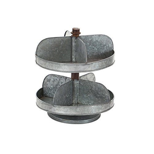 Algopix Similar Product 18 - Benzara Antiqued 2 Tier Tray Stand