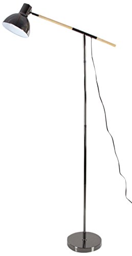 Algopix Similar Product 15 - Benzara Chic Metal Wood Floor Task Lamp