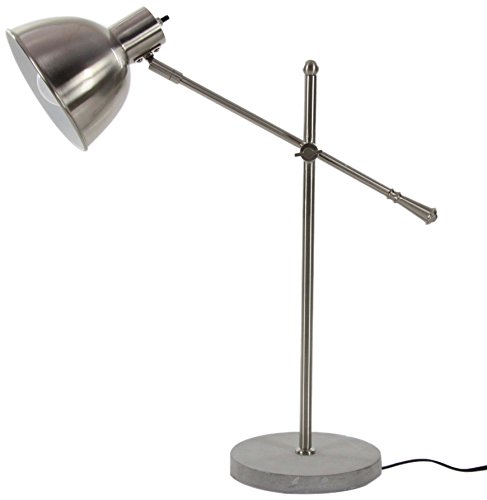 Algopix Similar Product 7 - Benzara Silver Metal Cement Task Lamp
