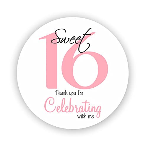 Algopix Similar Product 10 - Sweet Sixteen Party Favor Stickers