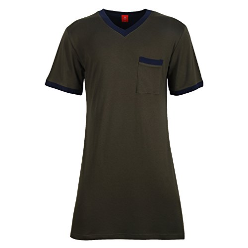 Algopix Similar Product 4 - DP Mens 100 Cotton Knit Nightshirt