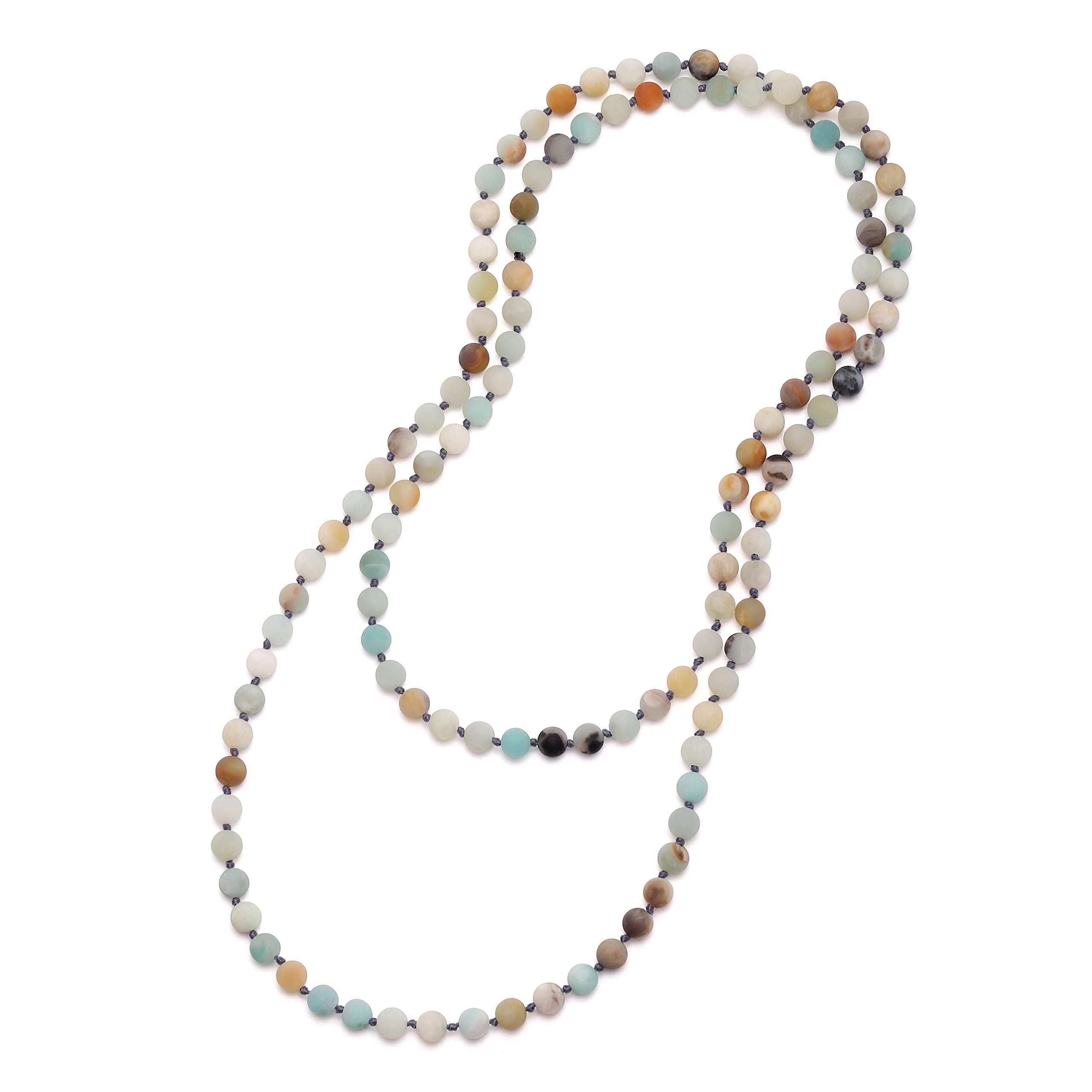 Algopix Similar Product 3 - Long Beaded Necklace 8mm Gemstone