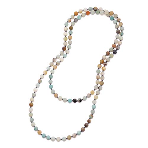 Algopix Similar Product 13 - Long Beaded Necklace 8mm Gemstone