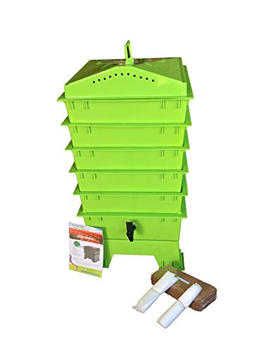 Algopix Similar Product 20 - VermiHut 5Tray Worm Compost Bin Lime