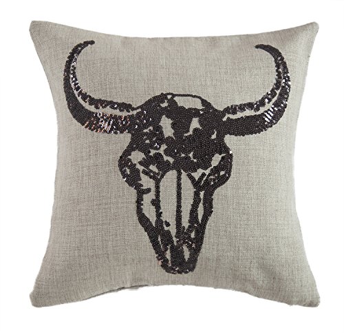 Algopix Similar Product 5 - Saverio Inc Rustic Cow Skull Sequin