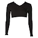 Algopix Similar Product 4 - V-Neck Midriff Black