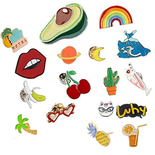 Algopix Similar Product 16 - Souarts 17Pcs Cartoons Fruit Enamel