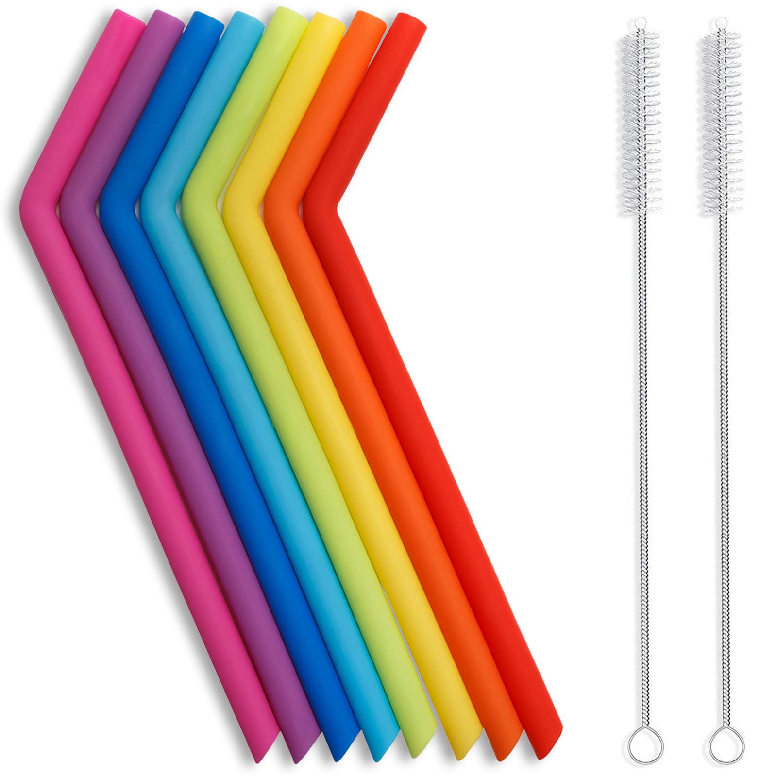 Algopix Similar Product 6 - Hiware Reusable Silicone Straws Long