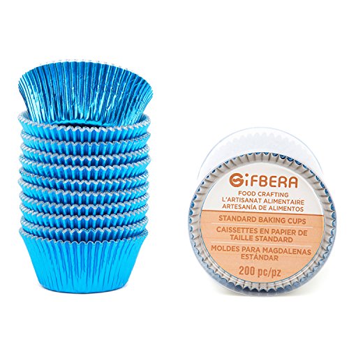 Algopix Similar Product 10 - Gifbera Blue Foil Cupcake Liners