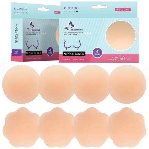 Algopix Similar Product 3 - CHARMKING Nipple Covers 4 Pairs for