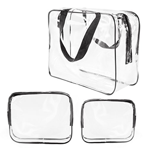Algopix Similar Product 11 - 3Pcs Crystal Clear PVC Travel Toiletry