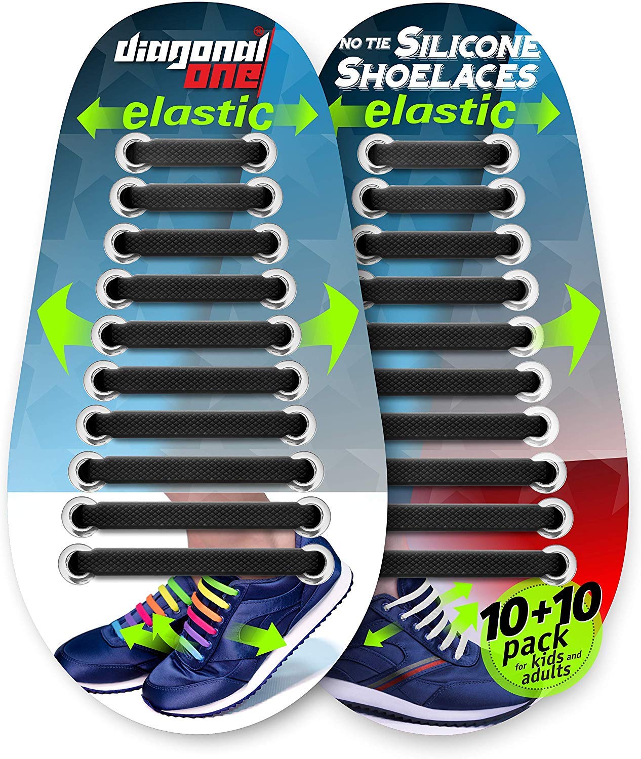 Algopix Similar Product 12 - Diagonal One No Tie Shoelaces for Kids