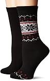 Algopix Similar Product 16 - HUE Womens Blocked Fairisle Boot Sock