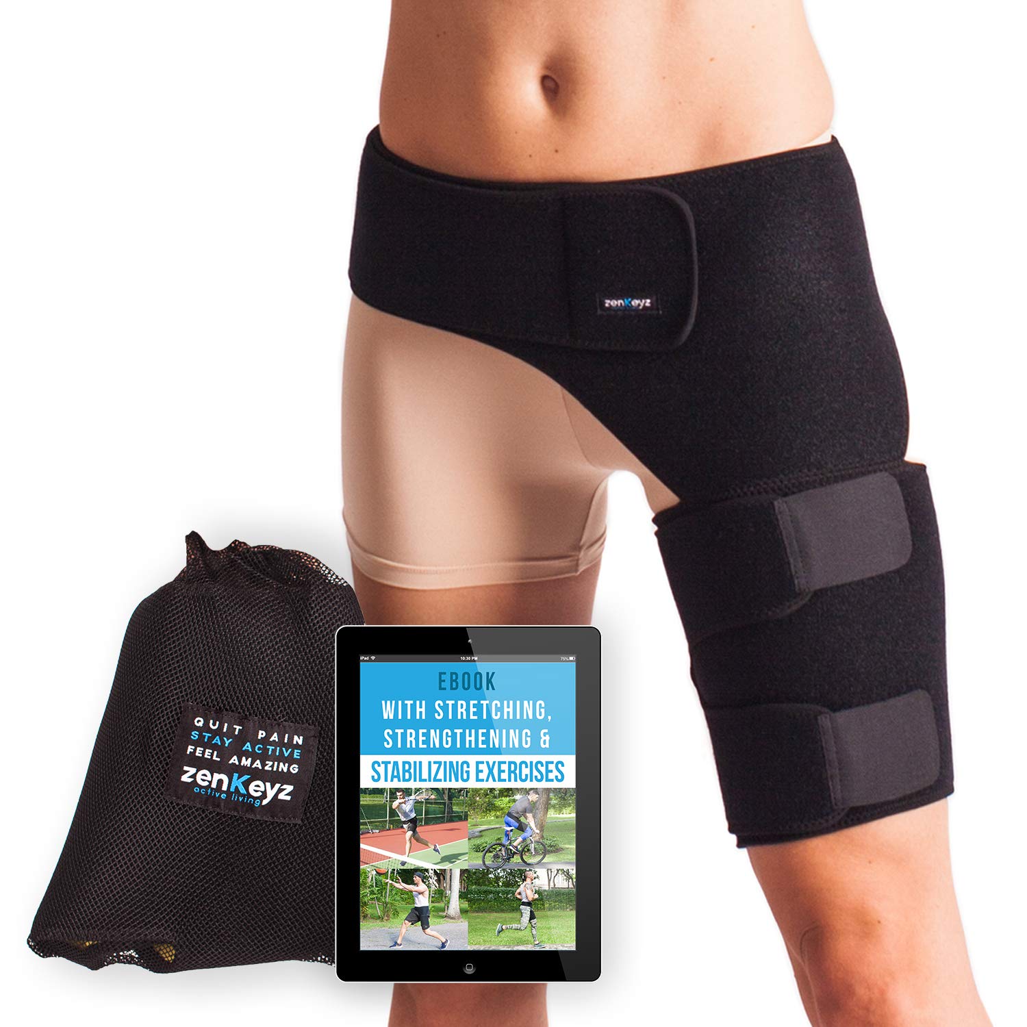 Algopix Similar Product 6 - ZENKEYZ Groin Support and Hip Brace for