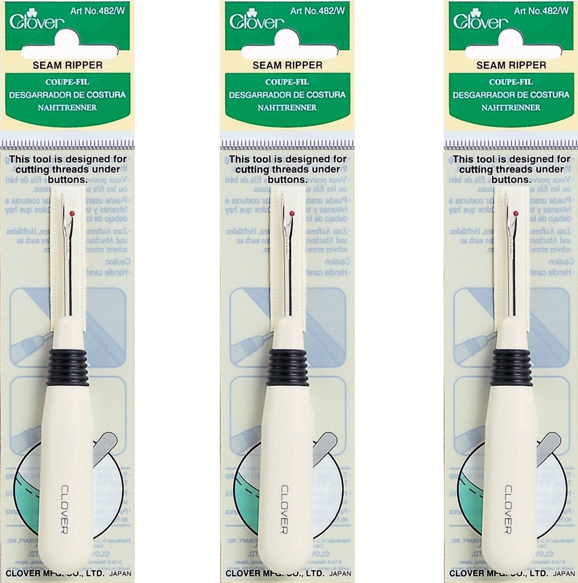 Algopix Similar Product 14 - Clover 482/W Seam Ripper (3 Pack)