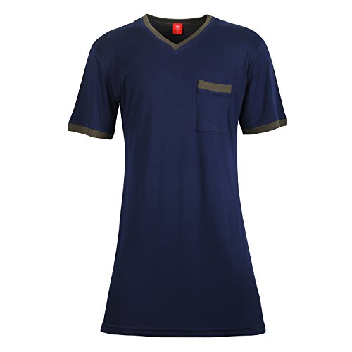 Algopix Similar Product 16 - DP Mens 100 Cotton Knit Nightshirt