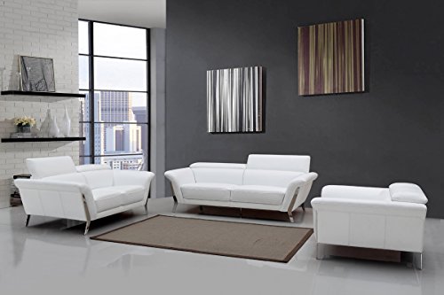 Algopix Similar Product 17 - Divani Casa Ronen Modern White Leather