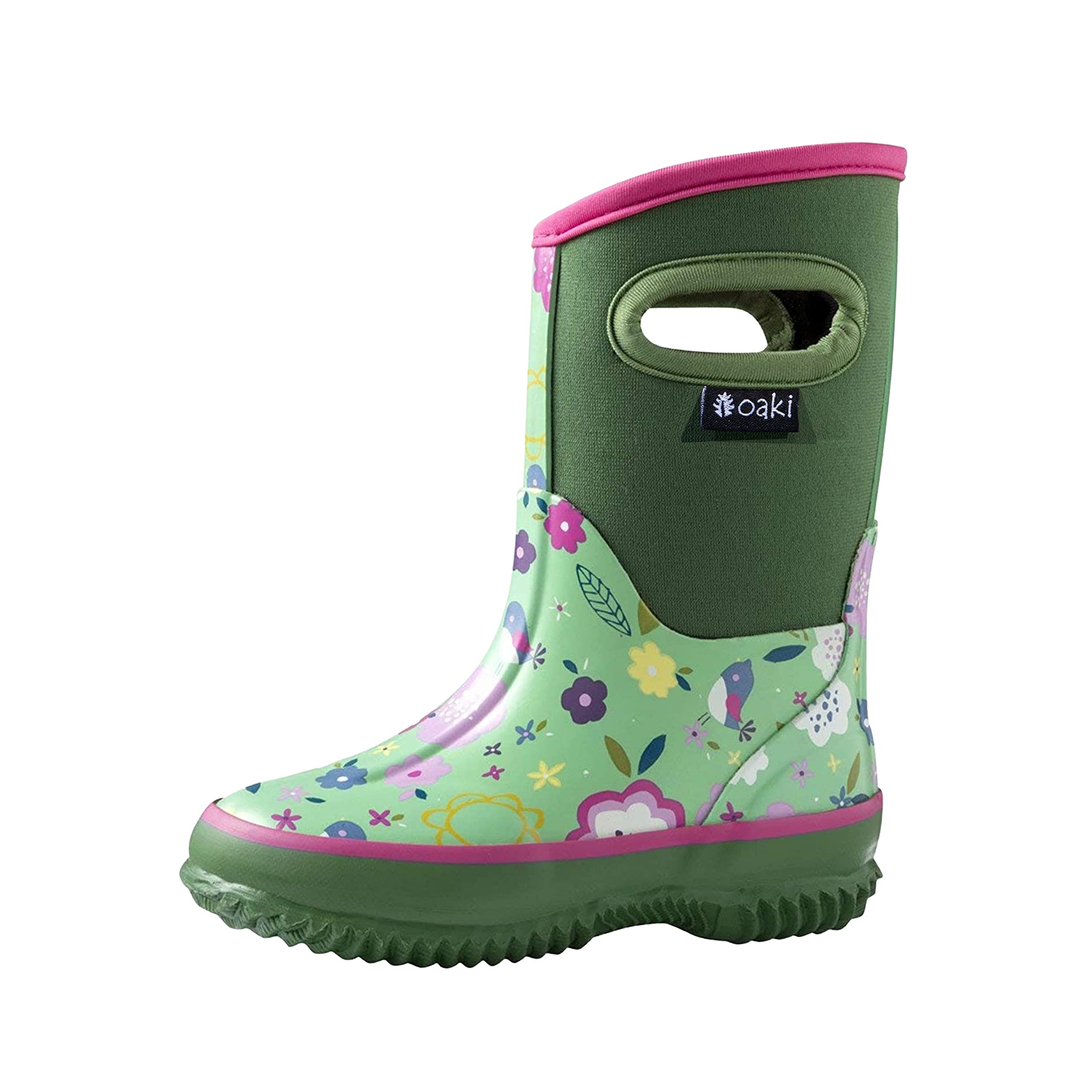 Algopix Similar Product 16 - OAKI Neoprene Boots, Green Floral 1Y