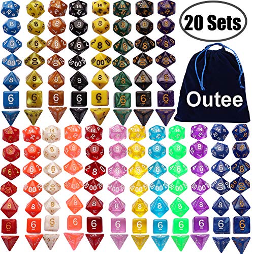 Algopix Similar Product 13 - Outee 140 Pcs Polyhedral Dice Set DND
