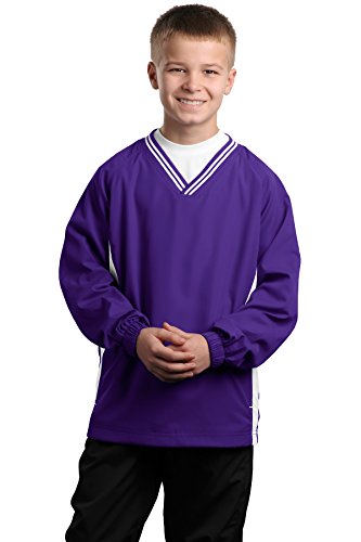 Algopix Similar Product 10 - SportTek Youth Tipped VNeck Raglan