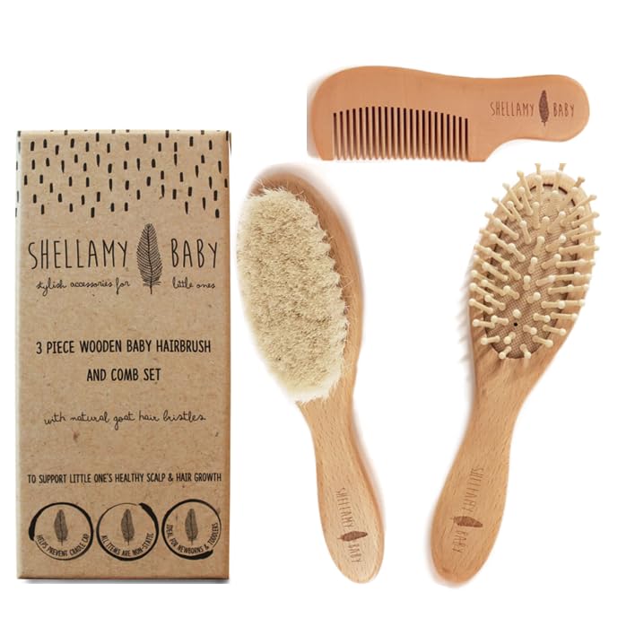 Algopix Similar Product 8 - Wooden Baby Hair Brush Set includes
