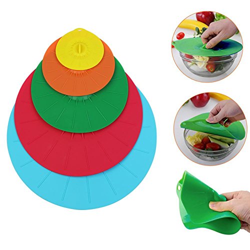 Algopix Similar Product 9 - Set of 5 Silicone Suction Lids