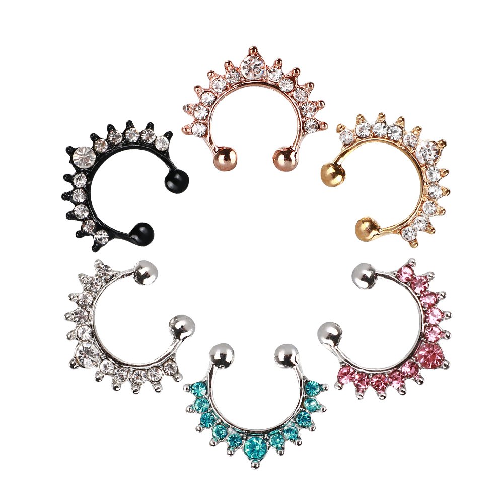 Algopix Similar Product 2 - TOFOCO COM Fake Nose Rings 4Pcs Faux