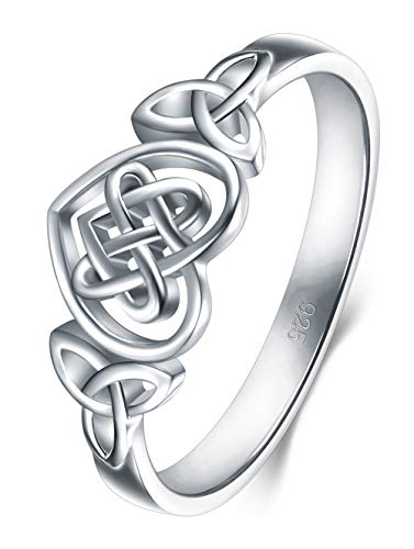Algopix Similar Product 13 - BORUO 925 Sterling Silver Ring Celtic
