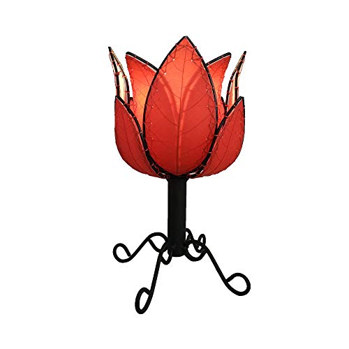 Algopix Similar Product 3 - Outdoor Indoor Lotus Table Lamp Red