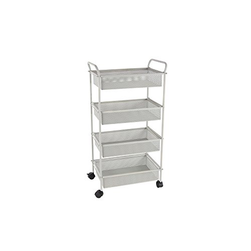 Algopix Similar Product 15 - Benzara Locomotive 4 Tier Cart White