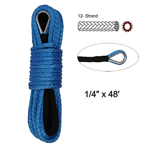 Algopix Similar Product 17 - Synthetic Winch Rope  14 x 48 Winch