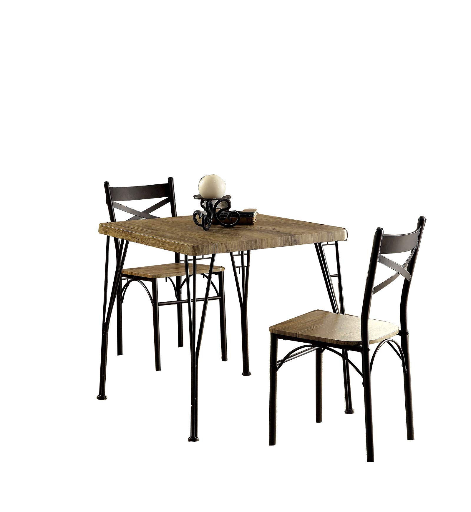 Algopix Similar Product 8 - Benjara Industrial Style 3 Piece Dining