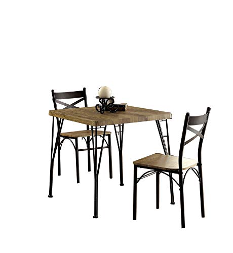 Algopix Similar Product 1 - Benjara Industrial Style 3 Piece Dining