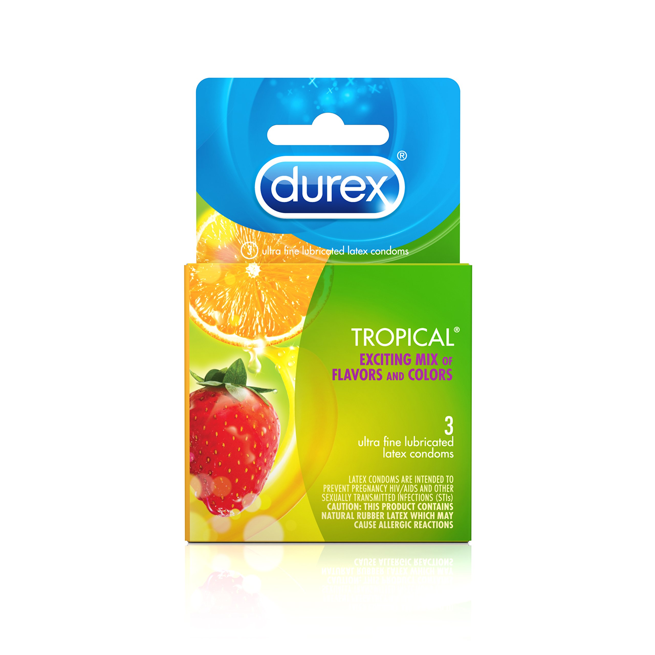 Algopix Similar Product 15 - Durex Tropical Flavors Condom, 3 Count