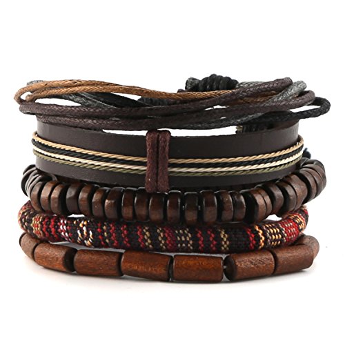 Algopix Similar Product 3 - HZMAN Mix 5 Wrap Bracelets Men Women