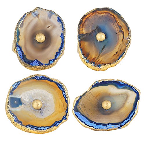 Algopix Similar Product 7 - Artisanal Creations Set of 4 Blue Agate