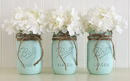 Algopix Similar Product 12 - Mason Jar Set  3 Piece Aqua Baby