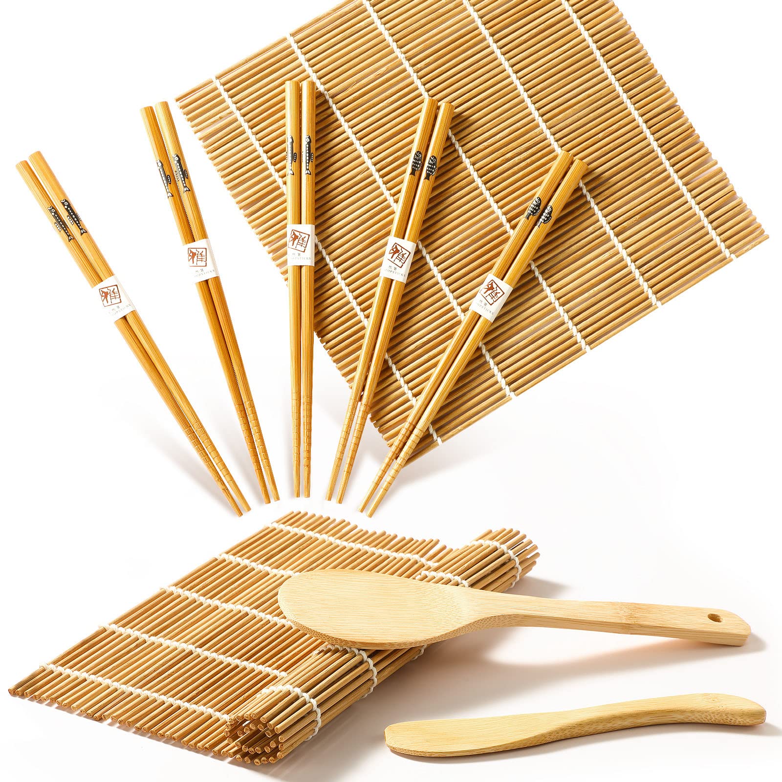 Algopix Similar Product 7 - Sushi Making Kit Delamu Bamboo Sushi