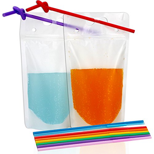 Algopix Similar Product 12 - Tomnk 50pcs Clear Drink Pouches Bags