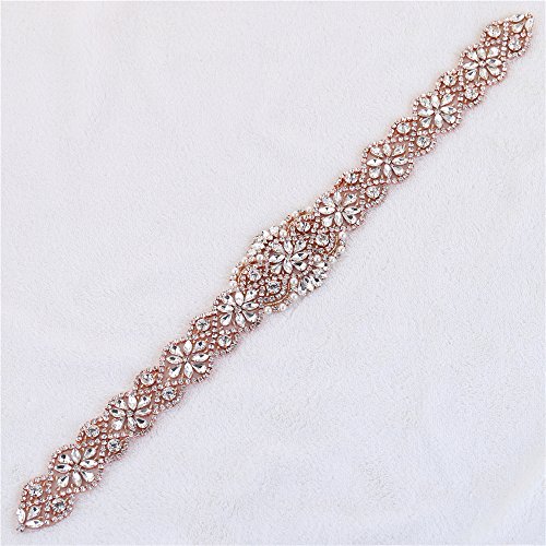 Algopix Similar Product 9 - Rose GoldCrystal Dress Belt Applique