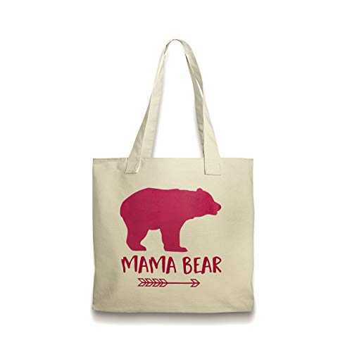 Algopix Similar Product 4 - Pink Mama Bear Canvas Tote Bag Gift