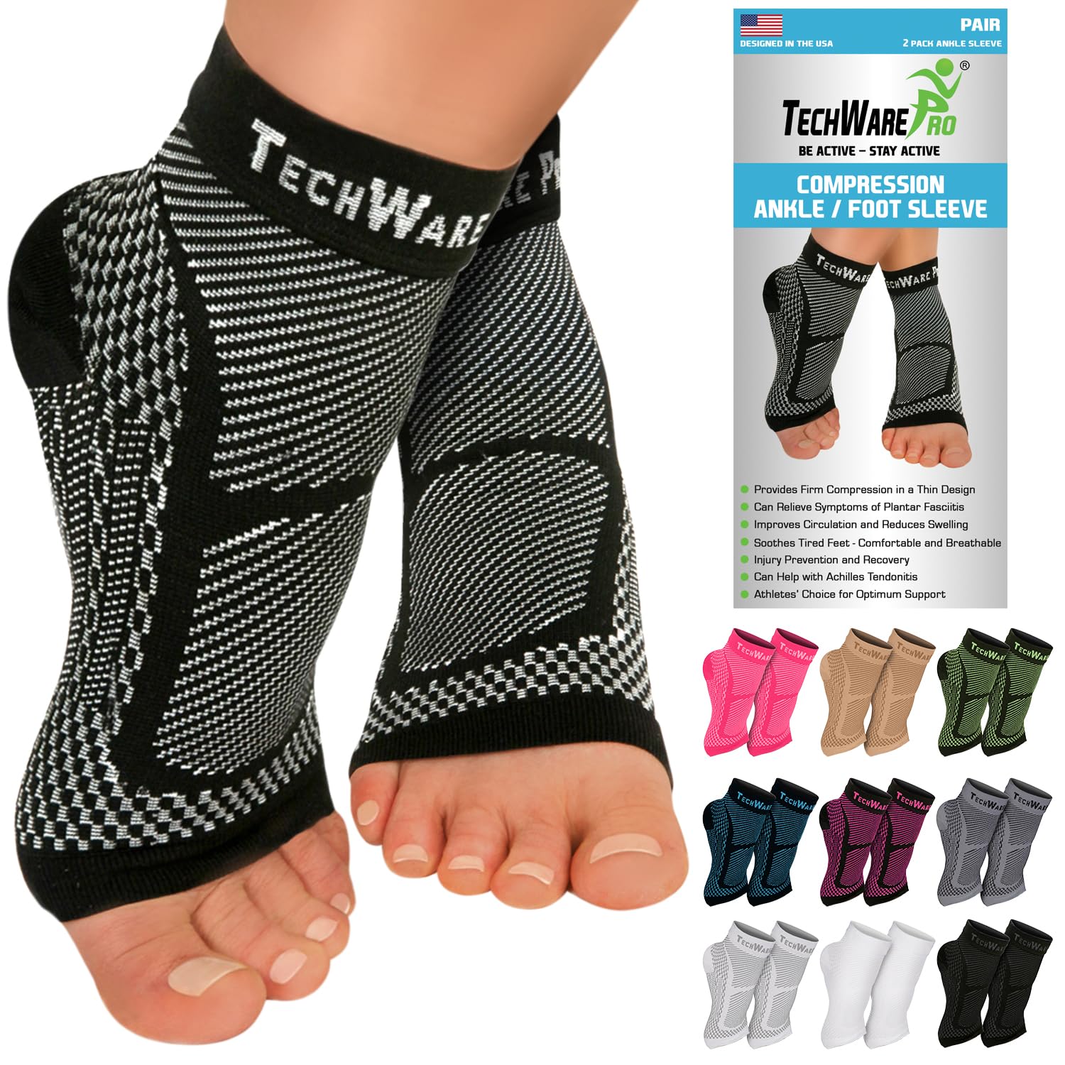 Algopix Similar Product 2 - TechWare Pro Ankle Brace Compression