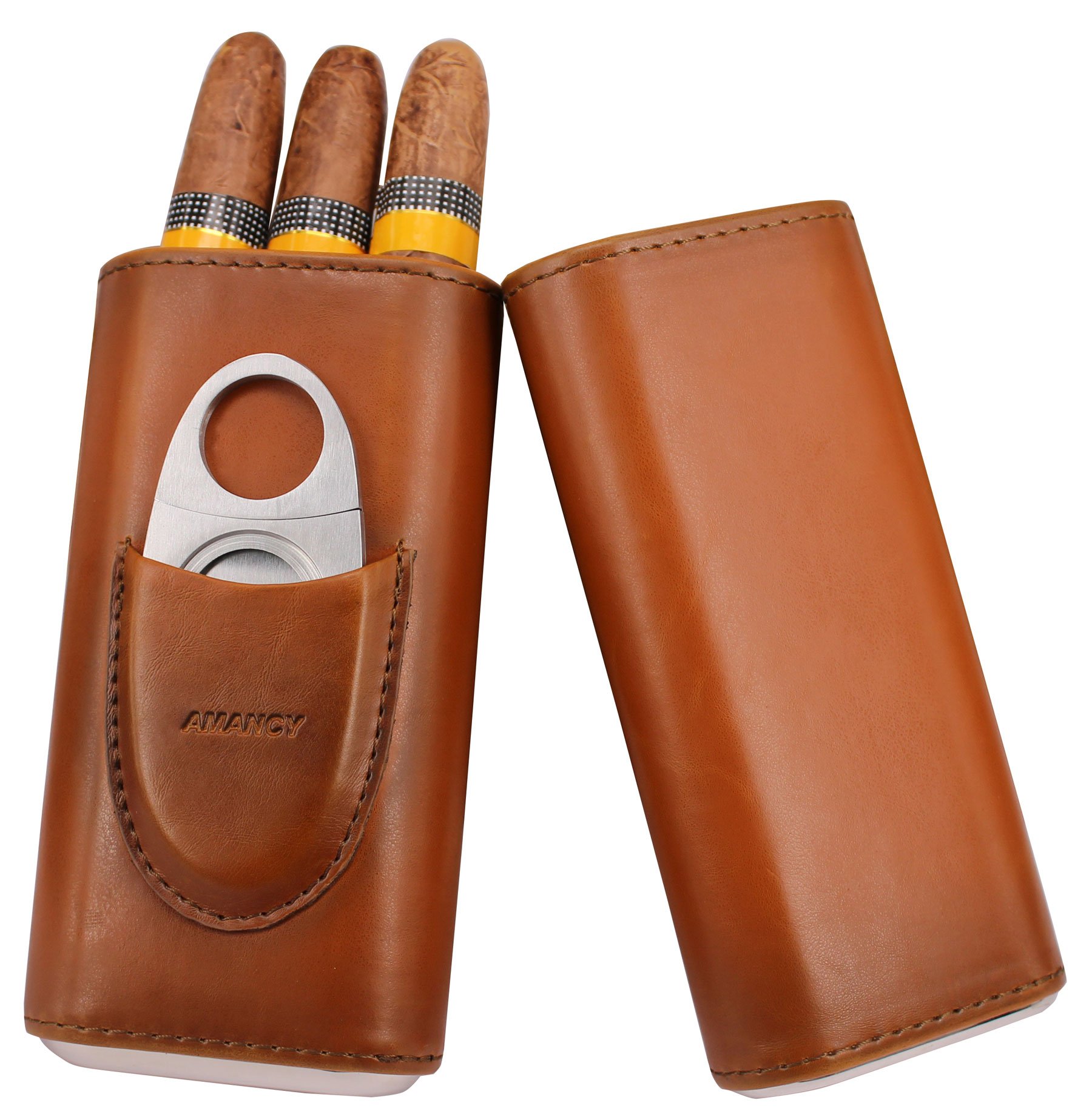 Algopix Similar Product 6 - AMANCY Premium 3 Finger Brown Leather