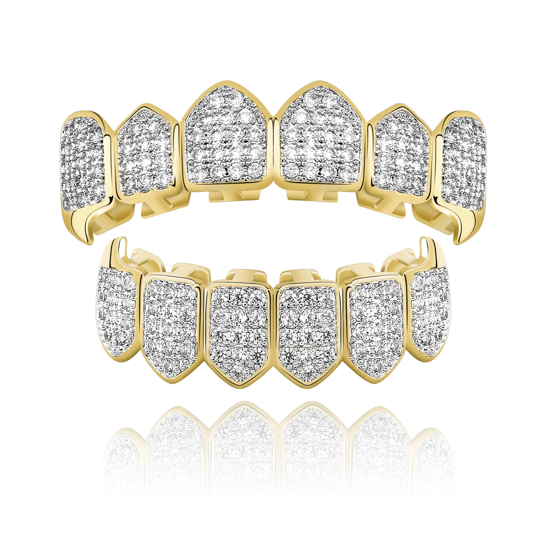 Algopix Similar Product 7 - TOPGRILLZ Diamond Grills 18K Gold